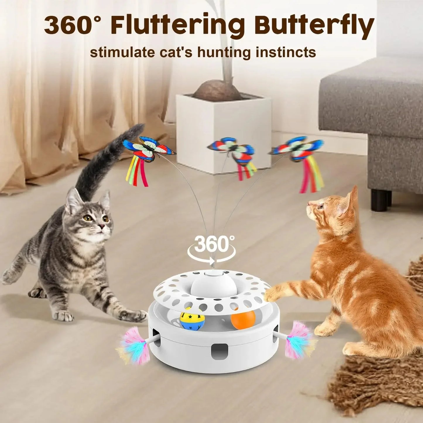 3 in 1 Electric Butterfly Cat Toy